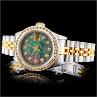 Diamond Ladies Rolex YG/SS DateJust Watch