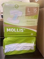 Lot of (2) Packs of Mollis Size Large Briefs with