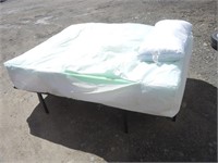 DOUBLE BED ON METAL FRAME W/11" THICK & PILLOW