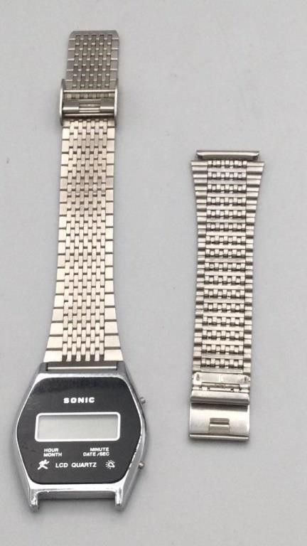 Sonic LCD Quart Man Wrist Watch