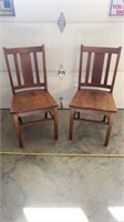 2 Vintage Wooden Chairs