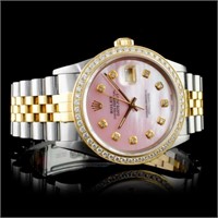 36MM Rolex DateJust Watch YG/SS & Diamond