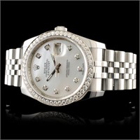 Diamond Rolex DateJust Watch, 36MM, 116234 SS