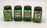Emerald Green Glass Apothecary Pharmacy Bottles