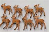 Eight small spotted  Flocked Bambi’s Decorations