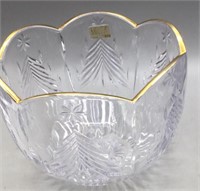 Mikasa, Crystal  Bowl with Gold. Japan