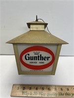 GUNTHER BEER ON TAP COACH LAMP ADVERTISING LIGHT