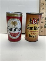 LOT OF 2 GUNTHER BEER CANS STEEL & ALUMINUM