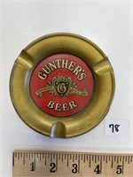 GUNTHER BEER ASHTRAY - NEAR MINT CONDITION