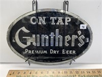 GUNTHER'S BEER MIRROR IN A HANGING SIGN