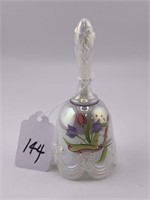 FENTON MINI GLOSSY HAND PAINTED FLOWERS BELL