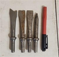 Set of 4 Air Hammer Chisels