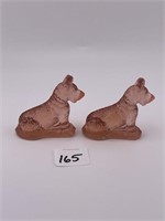 FENTON PINK GLASS LOT OF 2 DOGS