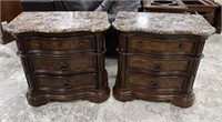 21st Century Traditional Marble Top Night Stands