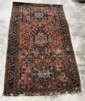Semi Antique Heriz Hand Knotted Wool 3' x 5' Area