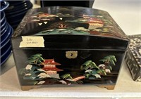Hand Painted Chinese Lacquer Jewelry Box