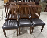 6 Late 20th Century Dark Oak Dining Chairs