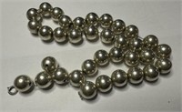 .925 Sterling Chain with Silvertone Beads Necklace