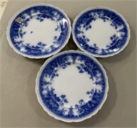 Three Corza Flow Blue Porcelain