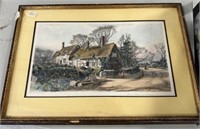 Hathaway's Cottage Hand colored Etching by Ball