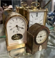 Linden, Seiko, and W.D. MFG Small Mantle Clocks