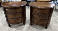 Pair of 20th Century Cherry Demilune Night Stands