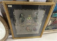 Signed Raggio Painting  of Birds and fish