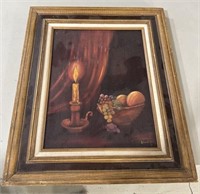 Signed Jewel Candle Light Still Life