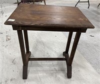 Vintage Oak Accent Lamp Table