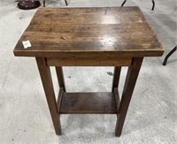 Vintage Oak Accent Lamp Table