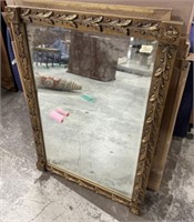 40" x 28" Gold Gilt Wood Wall Mirror