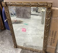 40" x 28" Gold Gilt Wood Wall Mirror