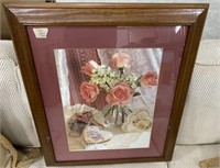 Framed Rose Scene Print