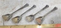 4 Salt Dip Spoons with Sterling Hallmarks