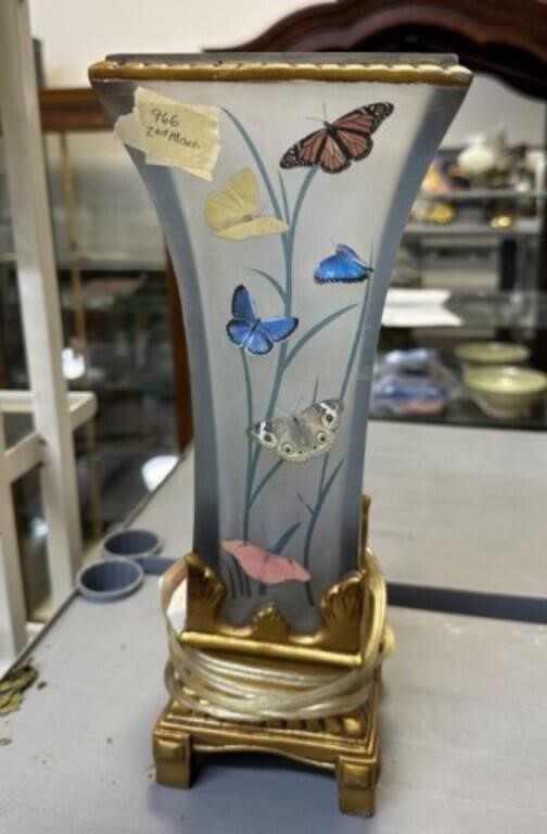 Butterfly Resin Torchiere Lamp