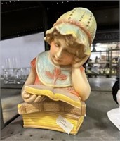 Vintage Plaster Girl Sculpture