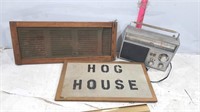 AM / FM TV Radio (Works), Window Vent, Hog House S