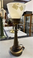 Vintage Milk Glass Torchiere Desk Lamp
