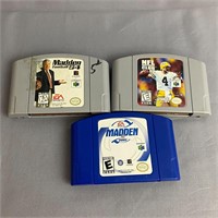 Nintendo 64 N64 Lot of 3 Football Games - UNTESTED