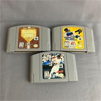 Nintendo 64 N64 Lot of 3 Baseball Games - UNTESTED