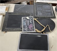 Group of Signs and Chalk Boards