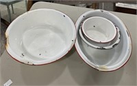 White Enamel Style Wash Bowls