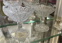 Pair of Vintage Pressed Glass Compotes