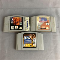 Nintendo 64 N64 Lot of 3 Basketball Games UNTESTED