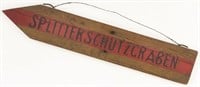 German Shrapnel Protection Trench Sign