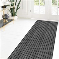 Gray with Black Stripes Runner rug 2x4ft