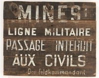 WWII German/French Mine Warning Sign