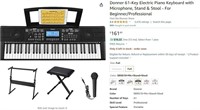 $162 Electric Piano Keyboard w/ Mic, Stand & Stool