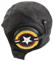U.S.N. Leather AV-475 Flight Helmet with Pilot Art