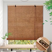 Bamboo Blinds, Blackout Roll Up Shades 34x72”
